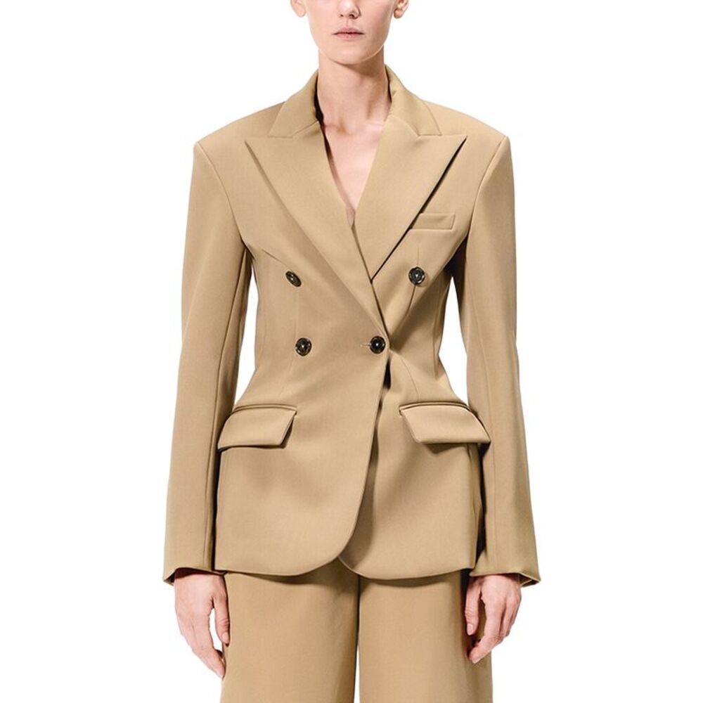 Adam Lippes Womens Luca Wool-Blend Jacket, Beige